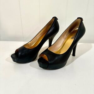 Elegant Black Peep-Toe Heels